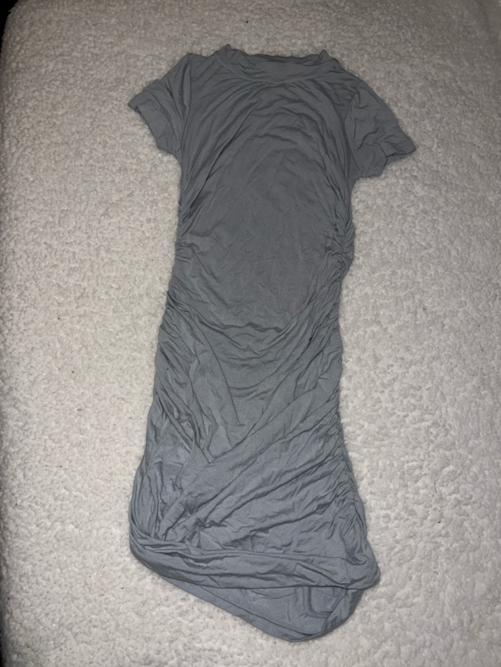 PrettyLittleThing Grey Ruched T-Shirt Dress